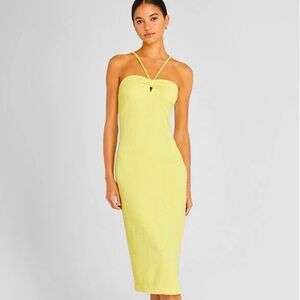 Club Monaco Mock Smock Dress in Chartreuse
